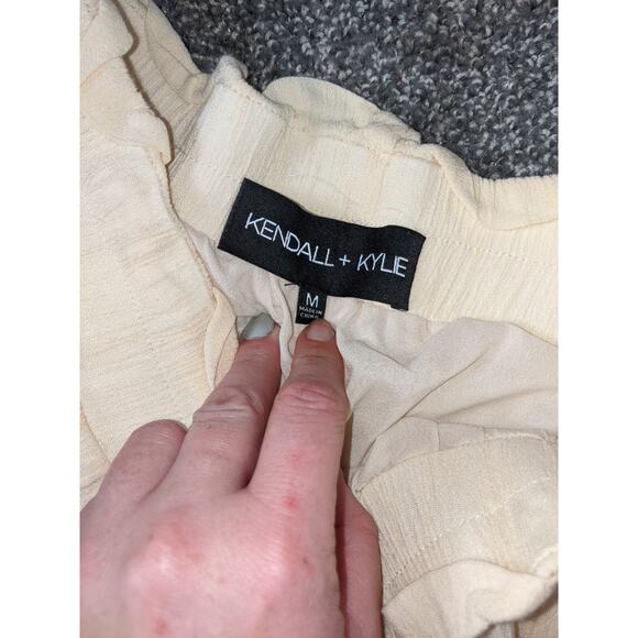 #15 womans kendal and kylie Pants Cream BOHO Relaxed Drawstring Comfortable - Picture 3 of 5